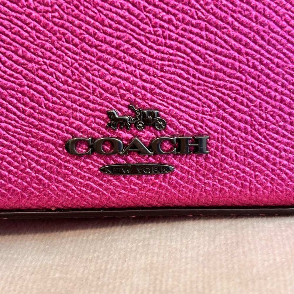 COACH Pink Metallic Leather Mini Vanity Case - Picture 3 of 14